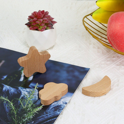 3 Pcs Cute Sky Series Wood Refrigerator Magnets