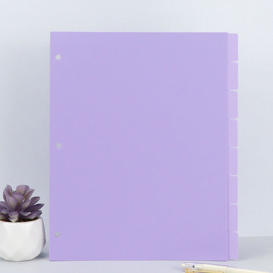 Frosted Purple 8.5"x11"US Letter Size Tab Dividers