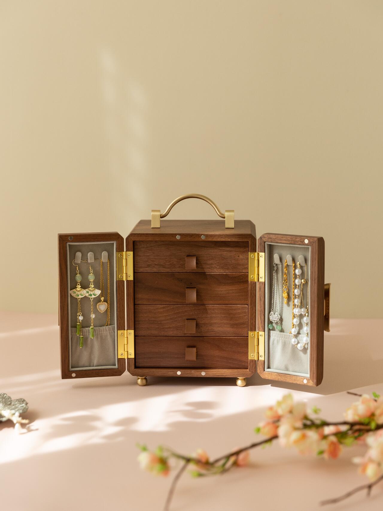 wooden jewelry organizer