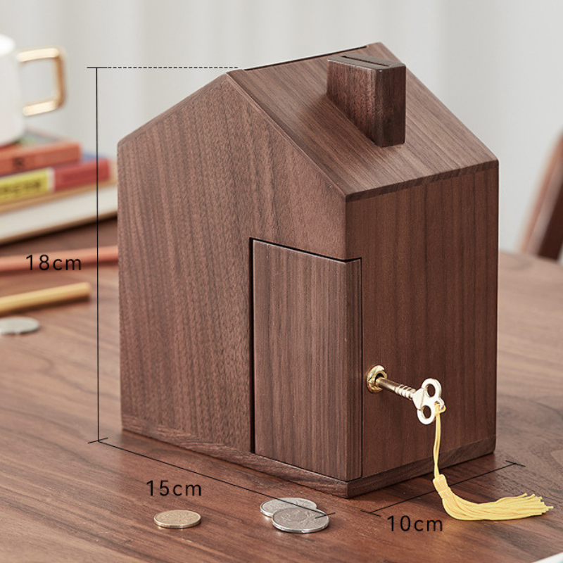 wooden piggy bank