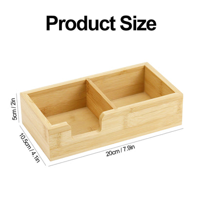 Wooden Sticky Note Holder with 2-Compartment