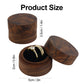 Round Shape Walnut Wood Ring Box