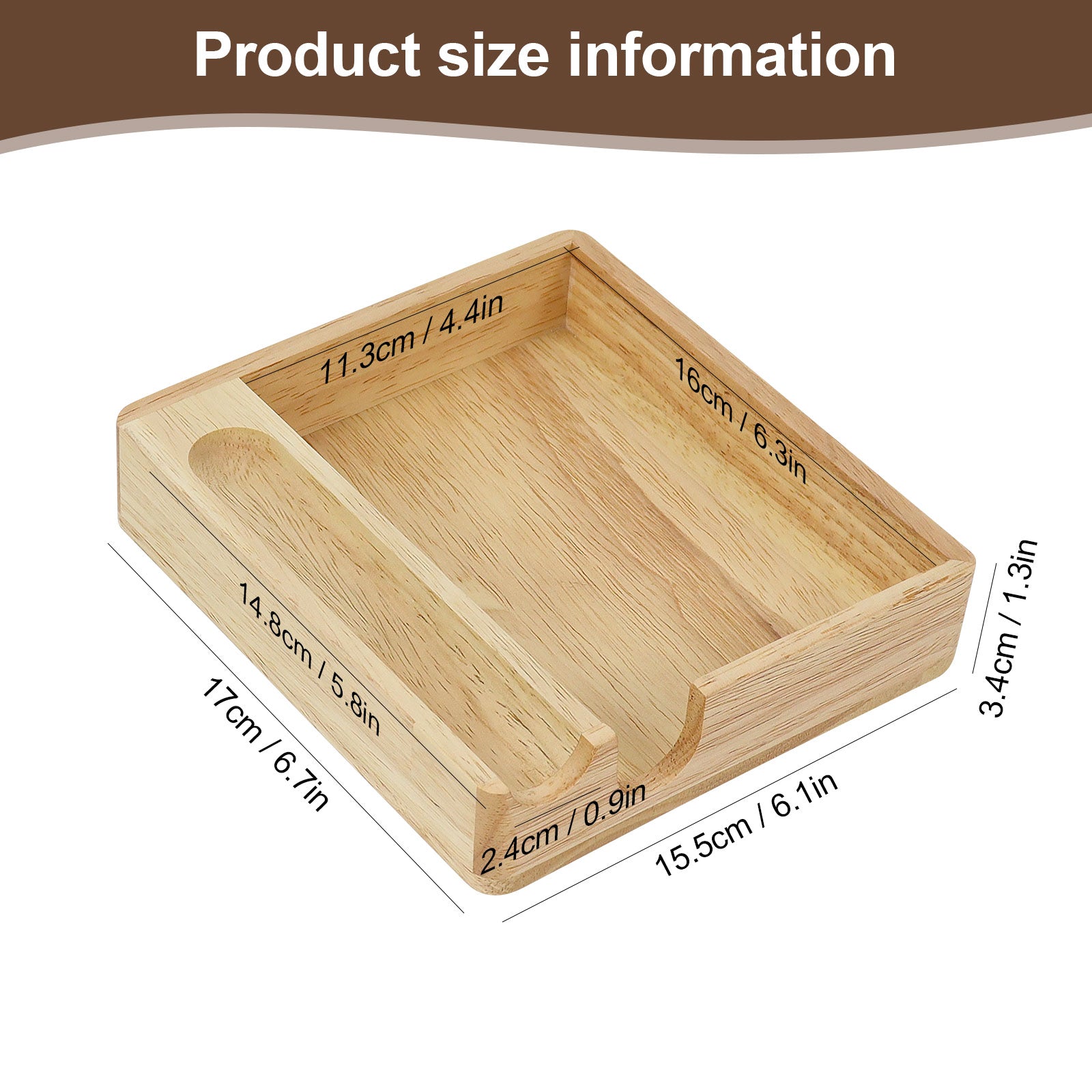 rubberwood sticky note holder