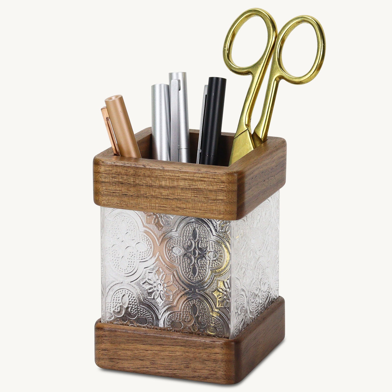 wooden acrylic pen holder