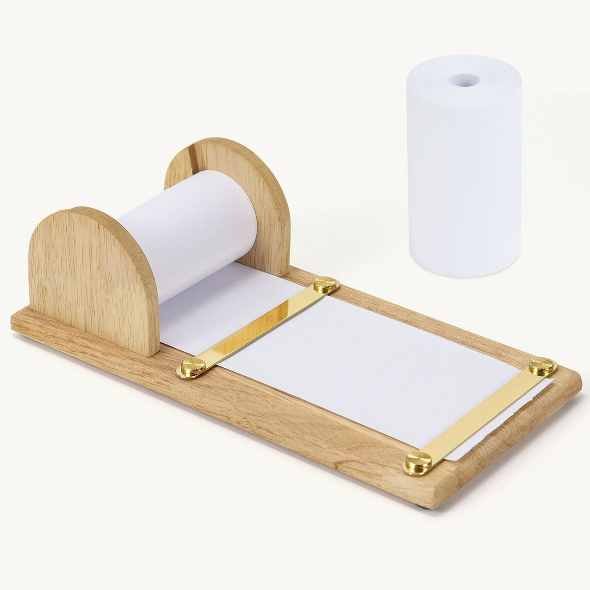 Desktop Note Roll Rubber Wood Roll Desk Note Paper Dispenser – MultiBey