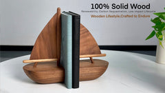  Solid wood bookends