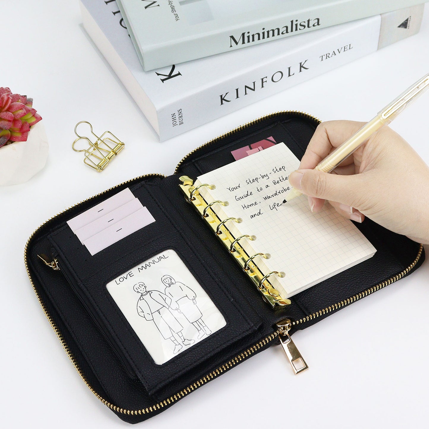 A7 Cash Wallet Zipper Binder