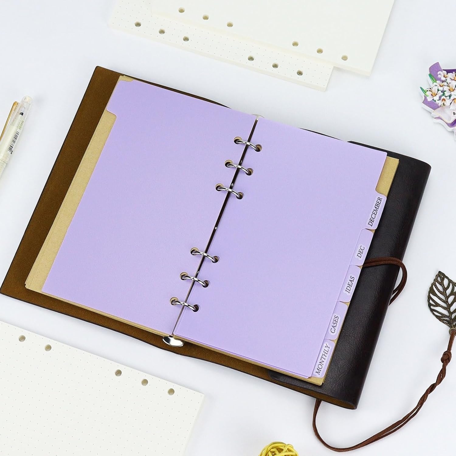 Purple discbound dividers