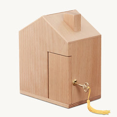 wooden coin bank