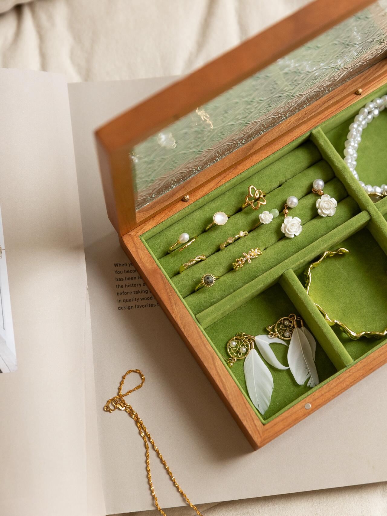 solid wood jewelry case