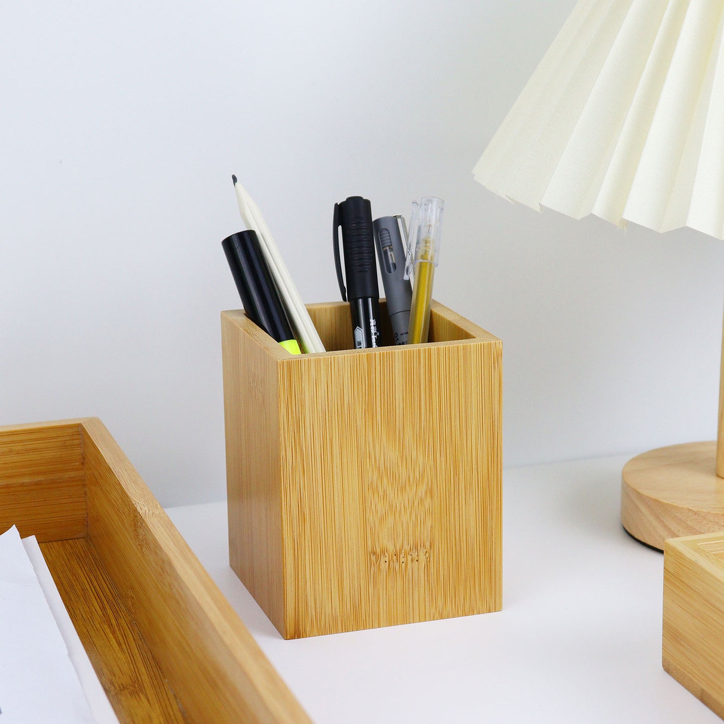 Wooden Desk Organizer Set of 4