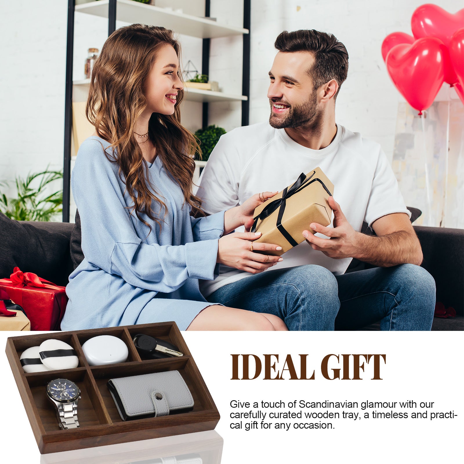 walnut accessory tray