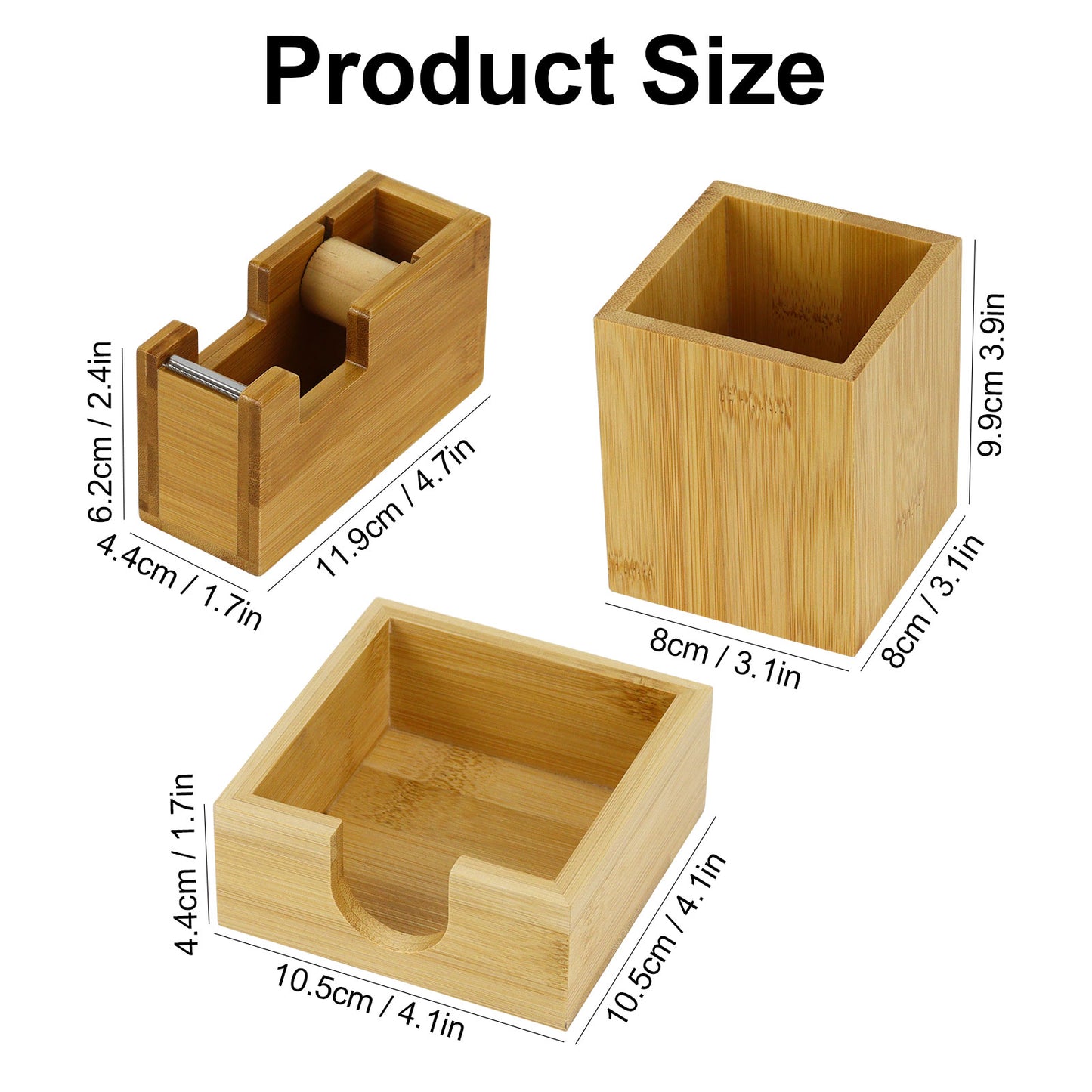 Wooden Desk Organizer Set of 3