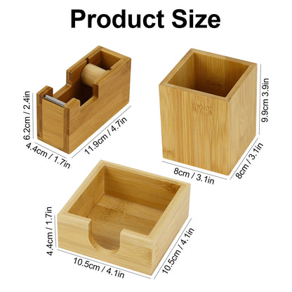 Wooden Desk Organizer Set of 3