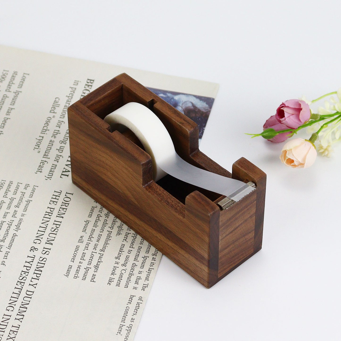 Wooden Tape Dispenser Cutter