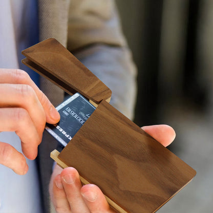 Black Walnut Wooden Name Card Holder