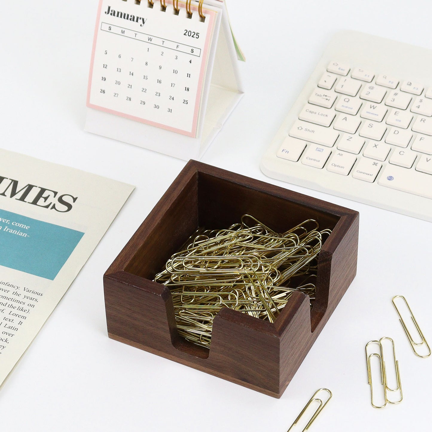 Wood Sticky Note Holder With Two Opening Side