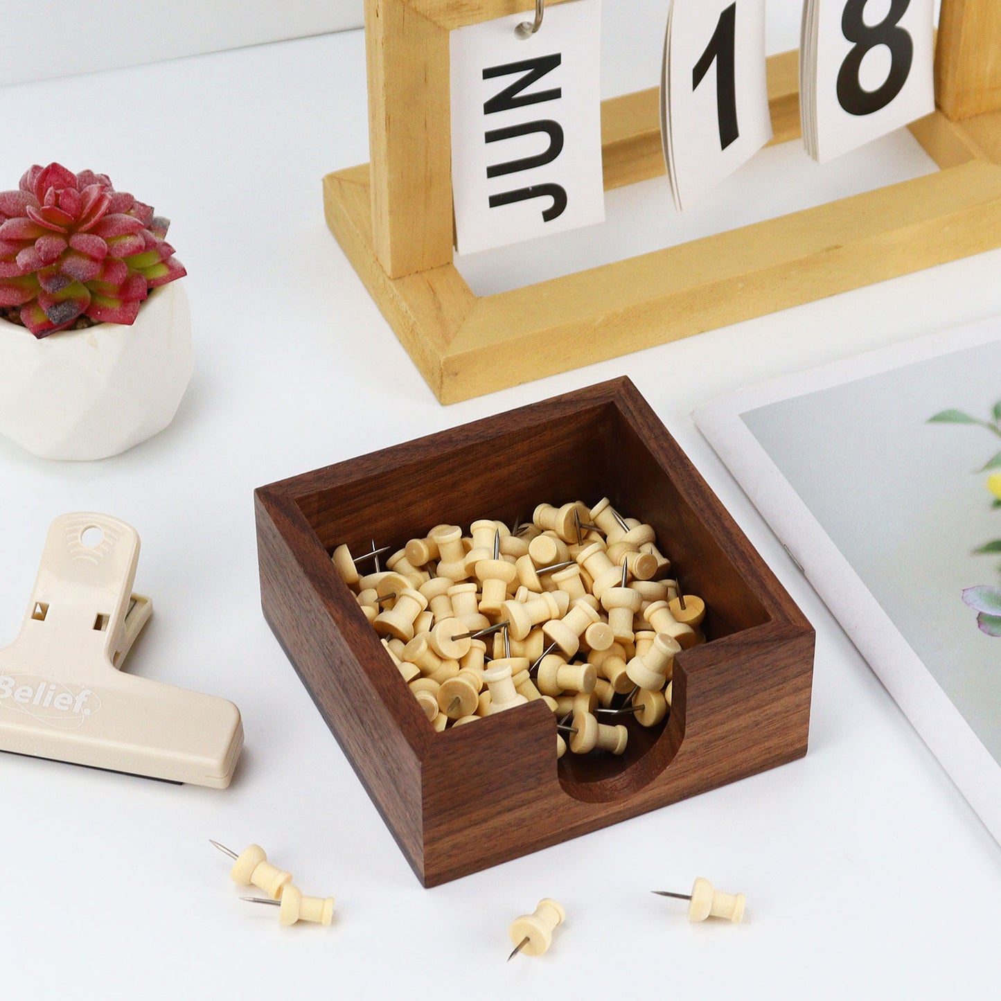 Wooden Sticky Note Holder