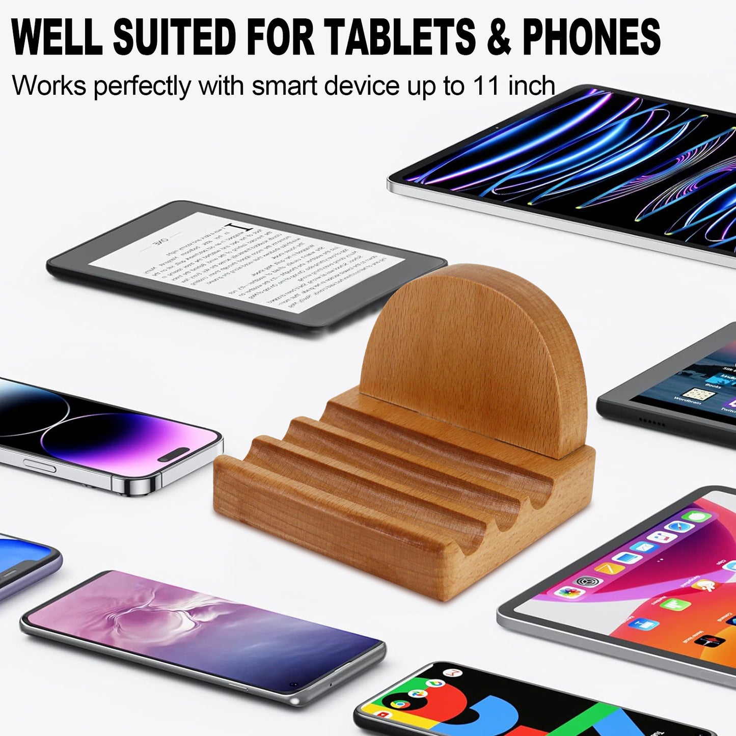 Wooden arch phone holder