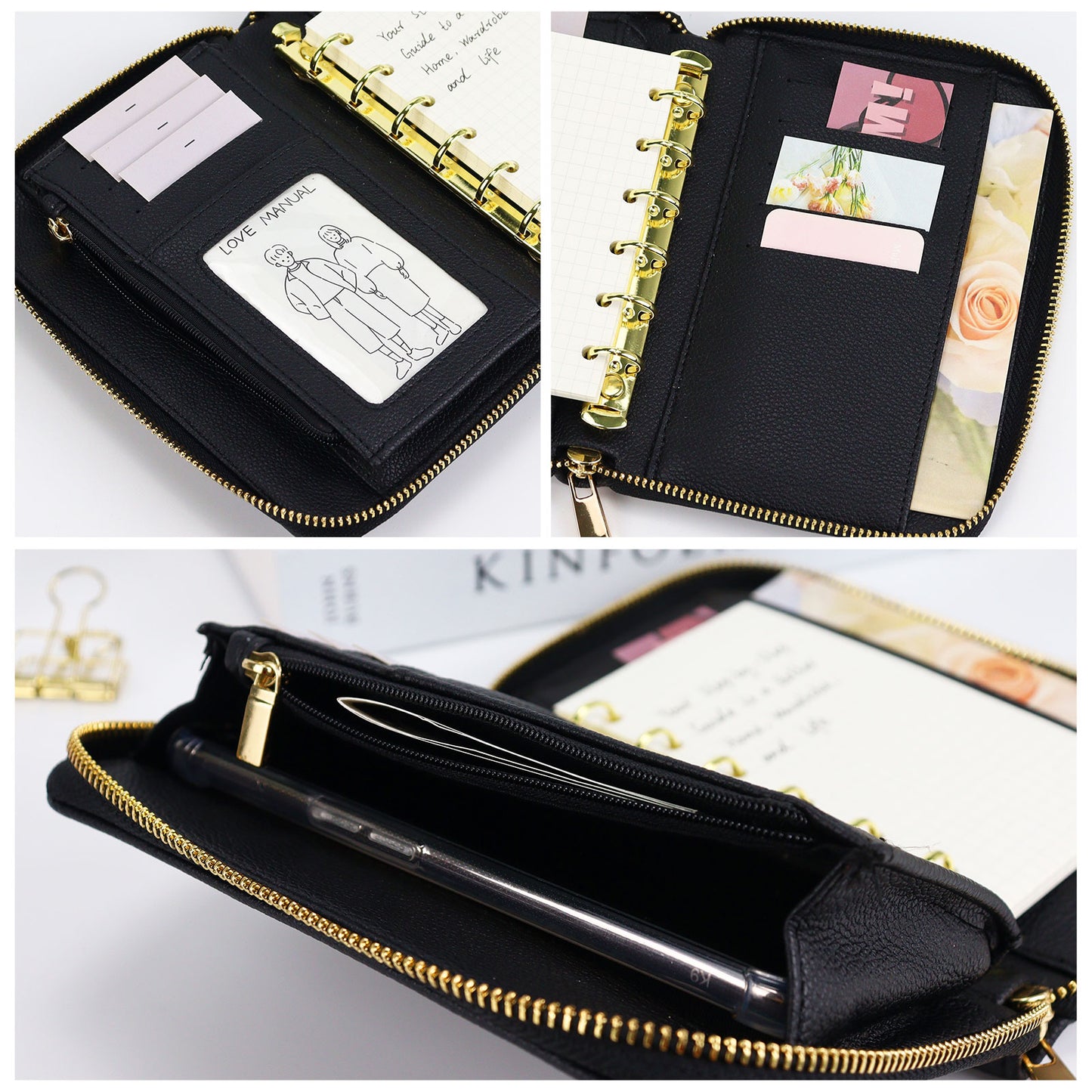 A7 Cash Wallet Zipper Binder