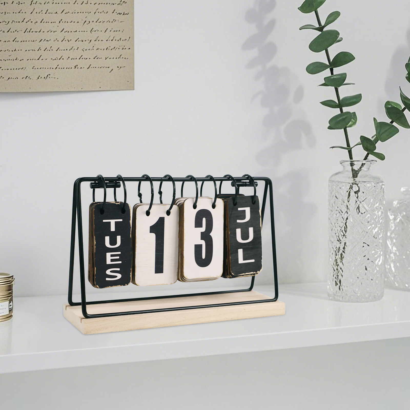 retro wooden calendar