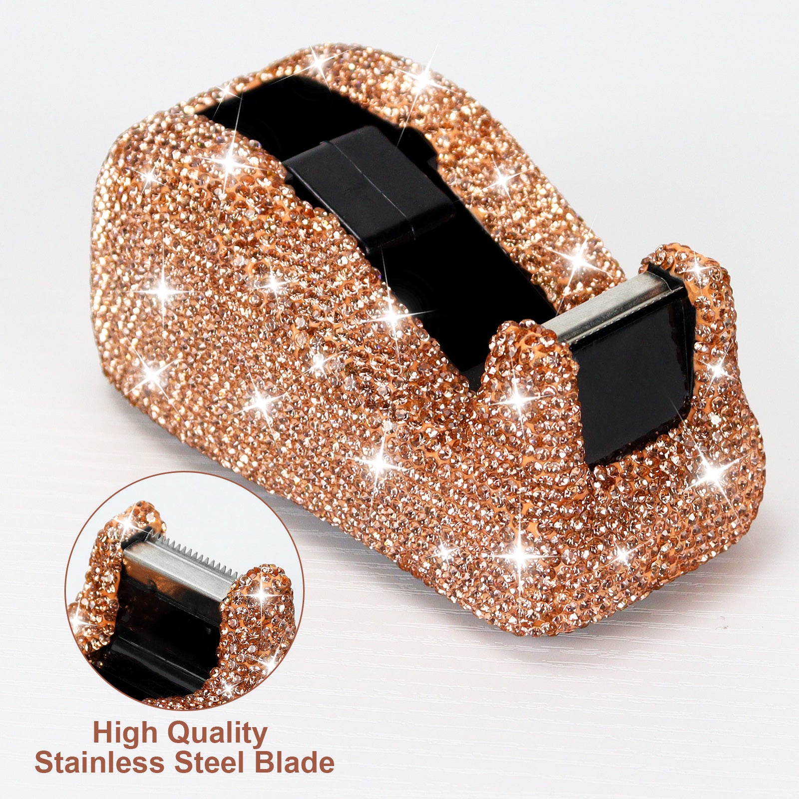 Champagne Gold Rhinestones Tape Dispenser