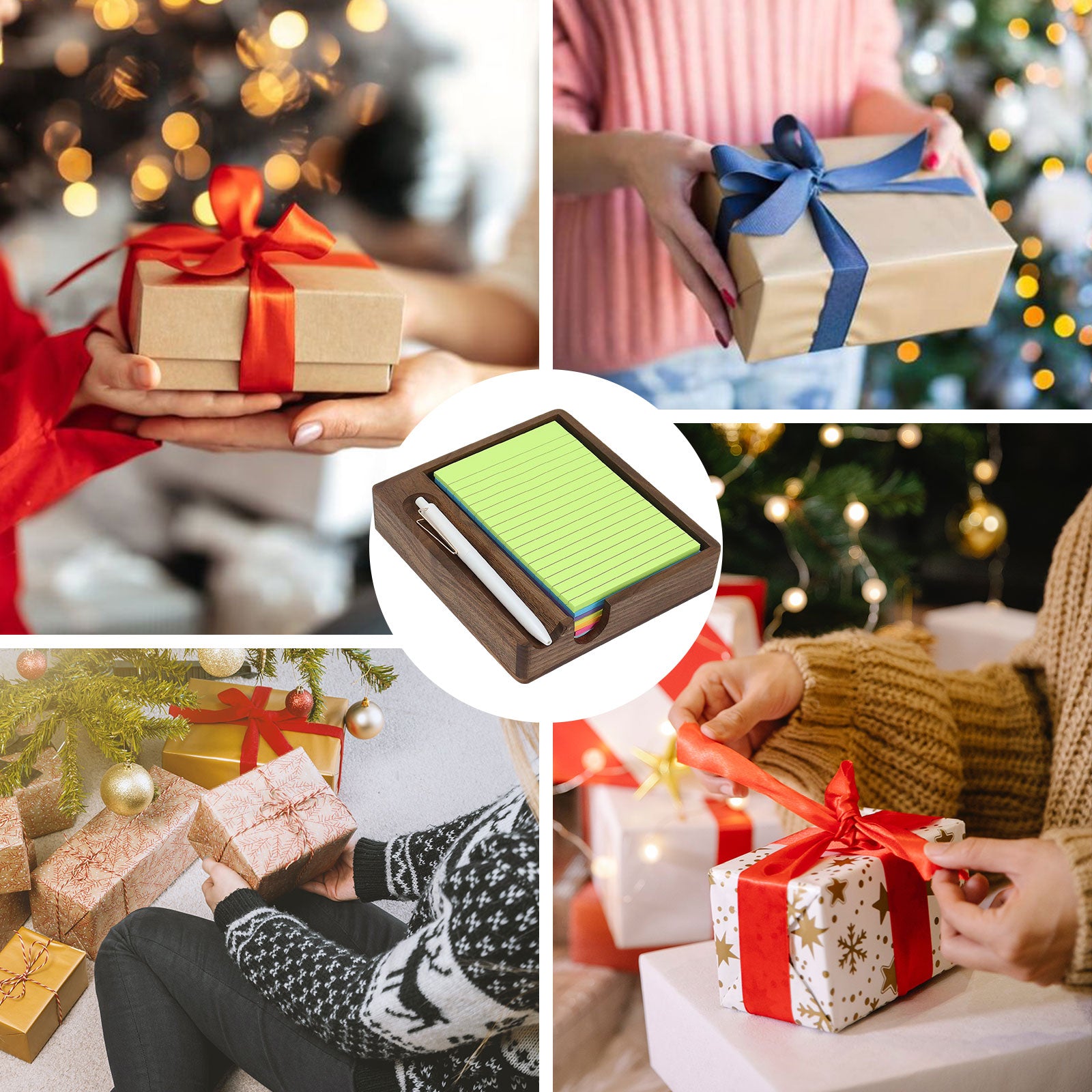 wooden sticky note holder