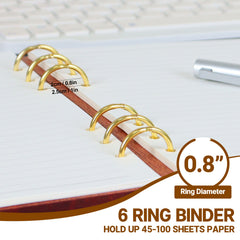 wooden planner with brass rings