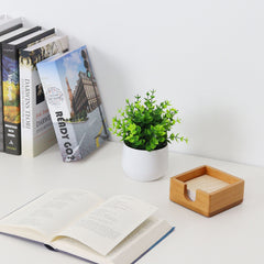 wooden memo pad box