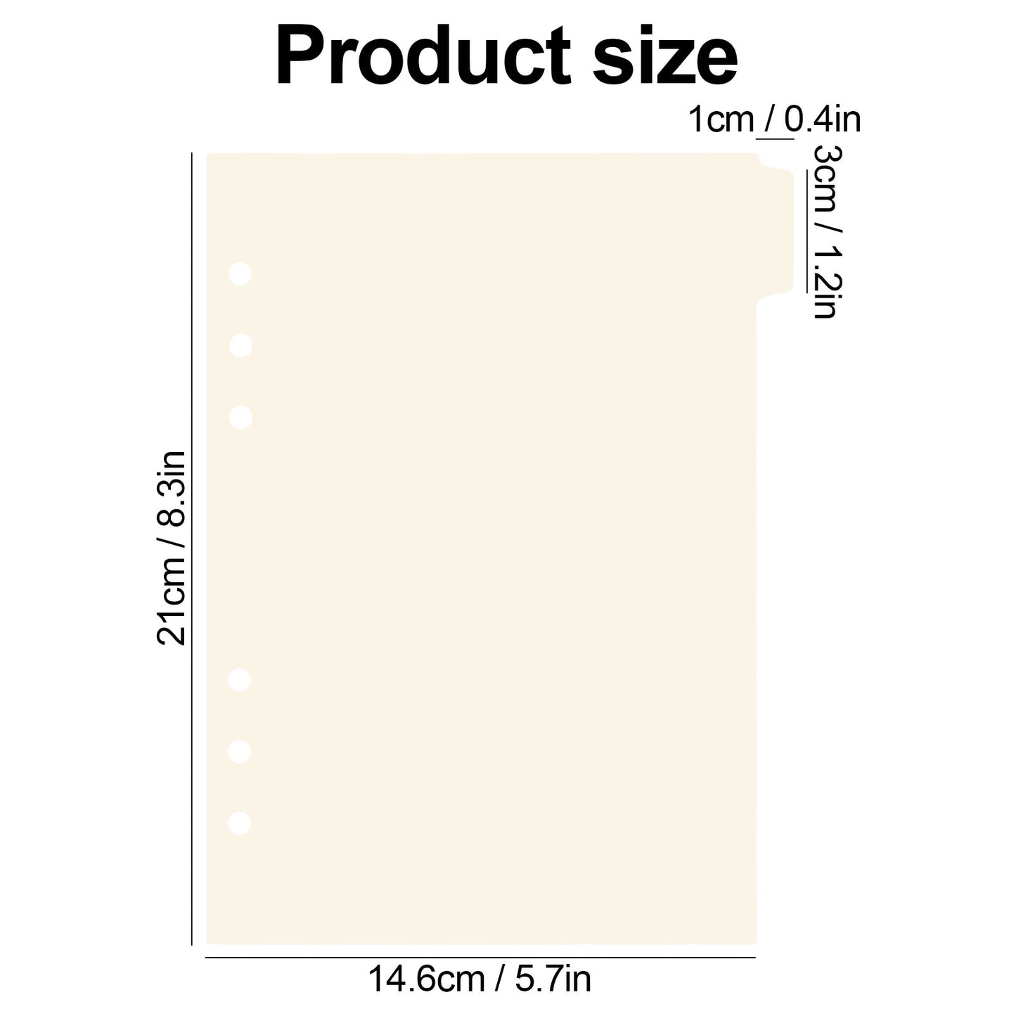 Beige A5 Binder Tab Dividers