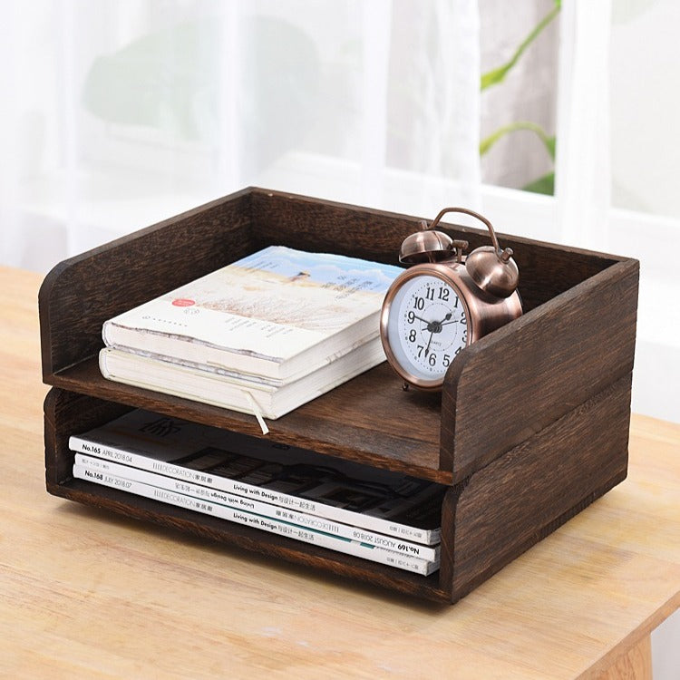 wooden desk tray