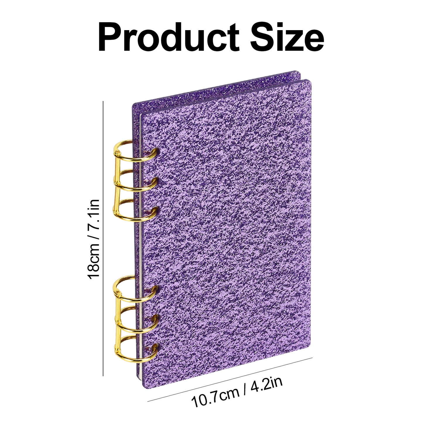 Glitter acrylic cover A6 binder