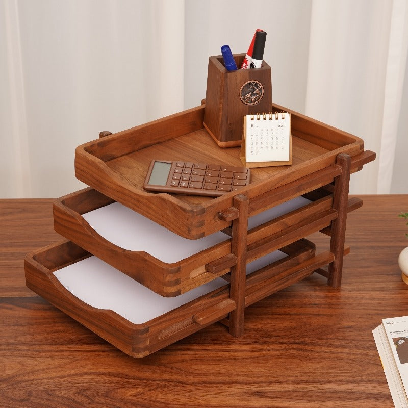 solid wood file organizer