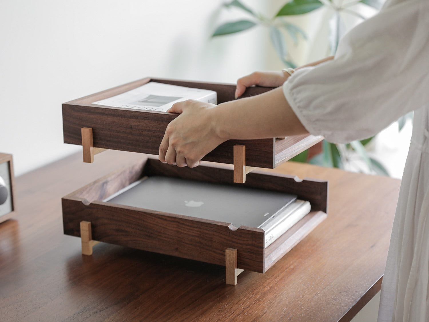 wooden office organizer