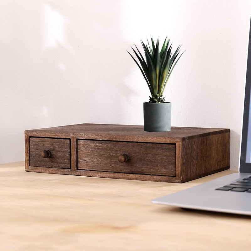 wooden desktop storage