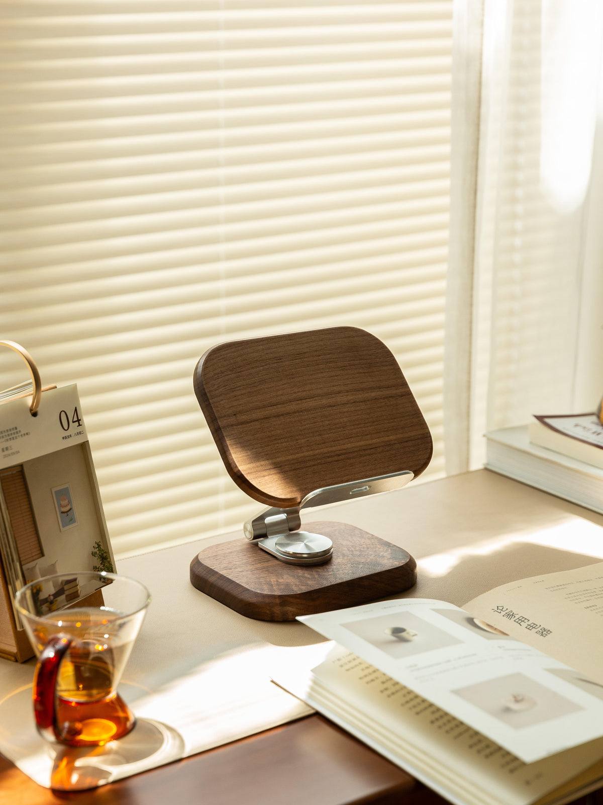 black walnut phone stand