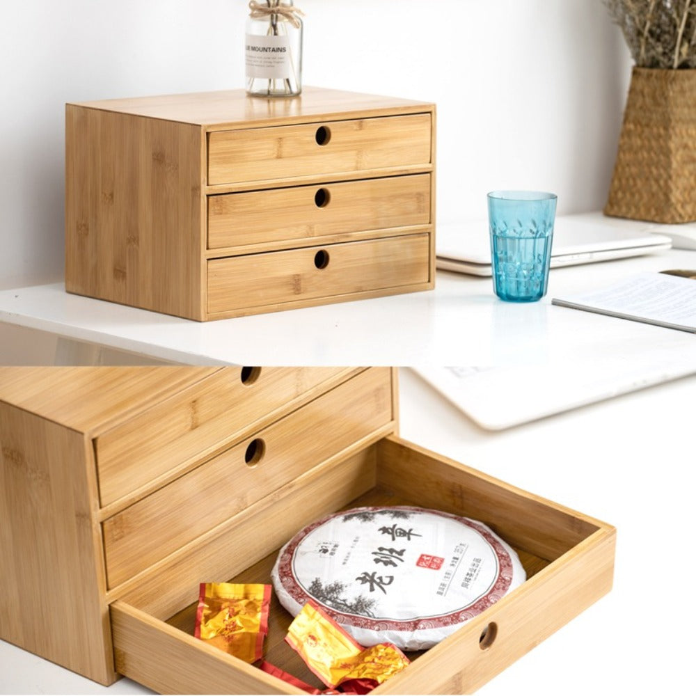 natural wood desk organizer