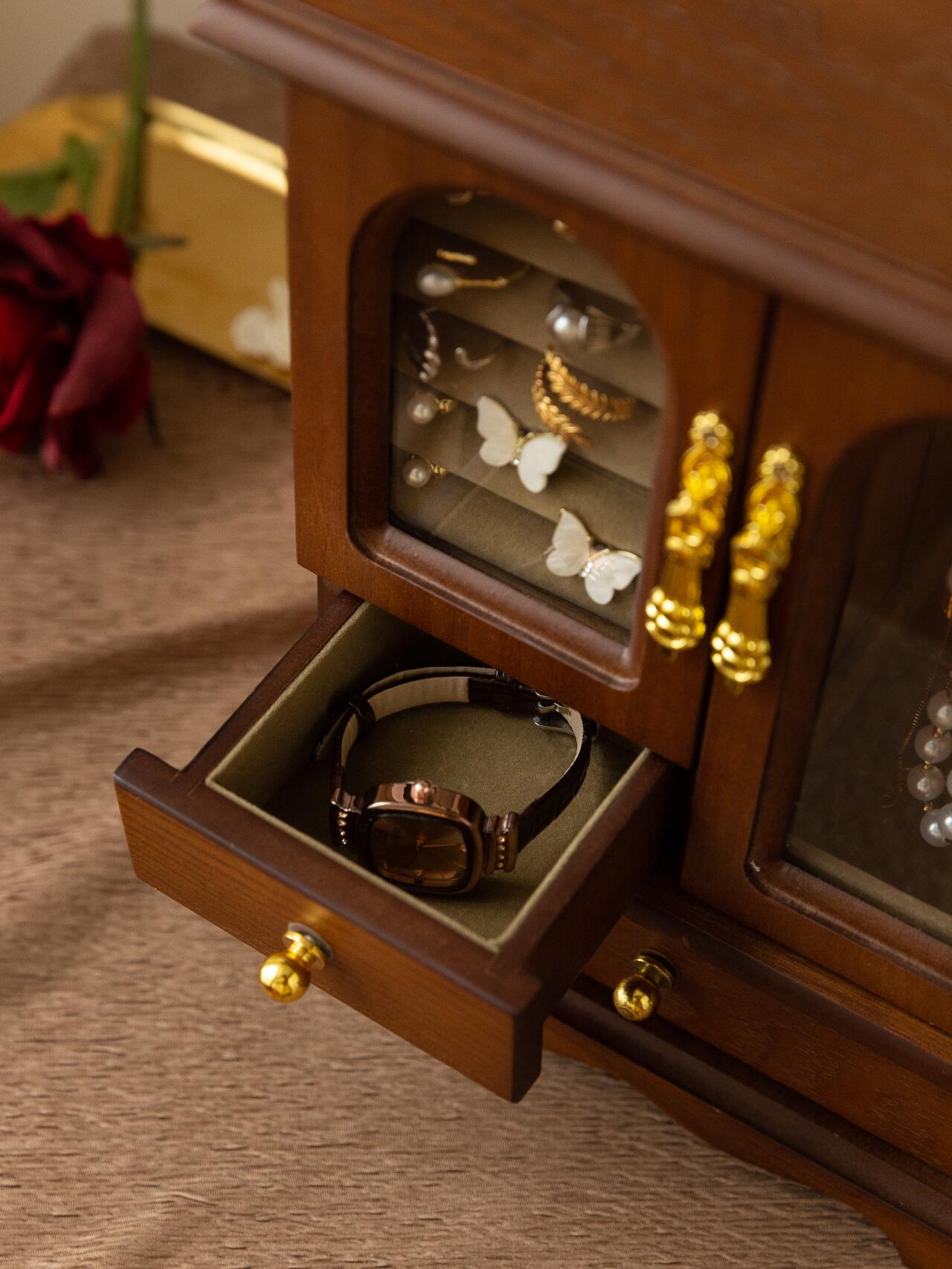 jewelry cabinet with glass doors