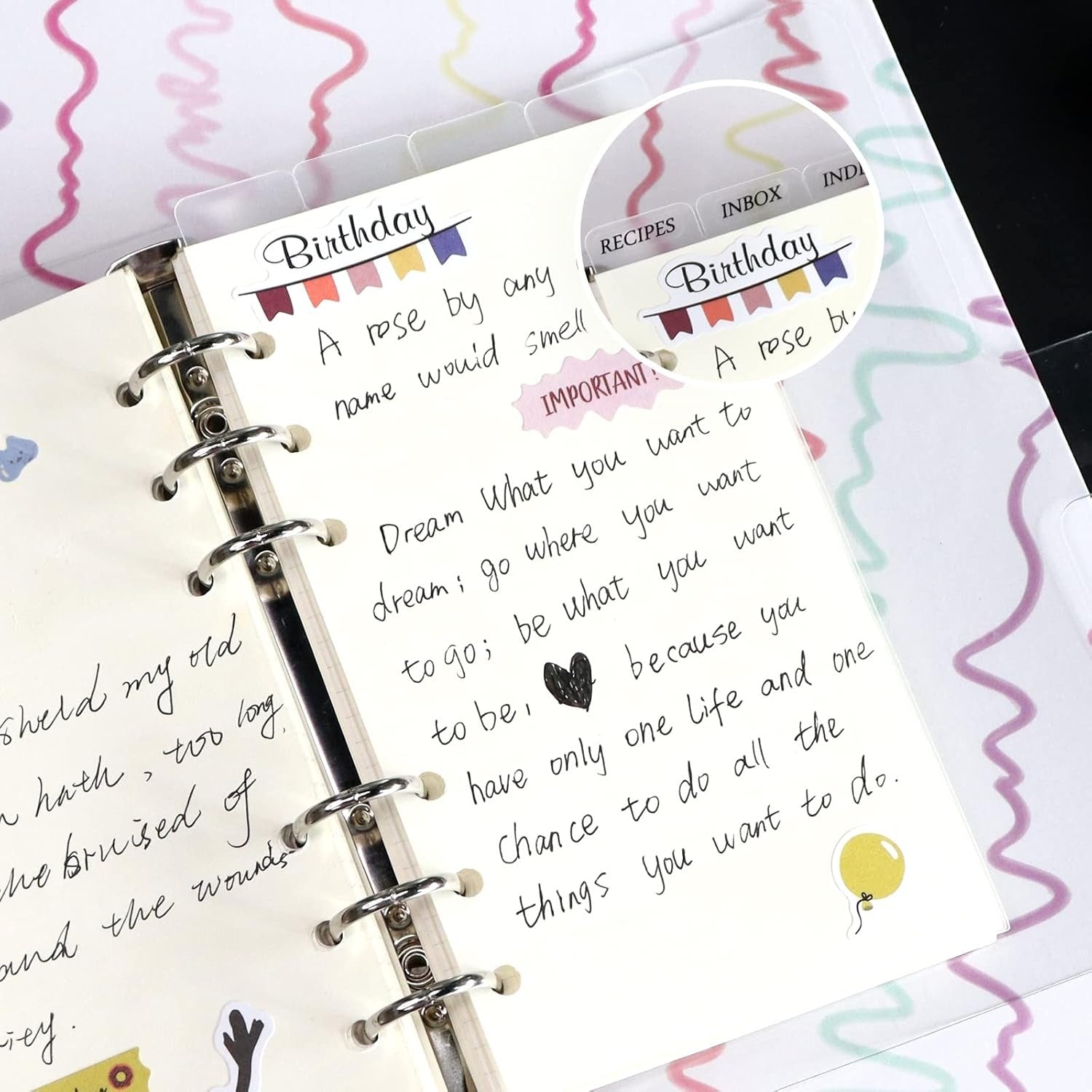 6 ring binder dividers