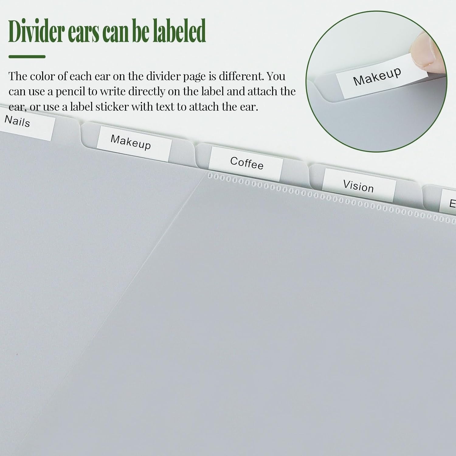 tab dividers with pocket