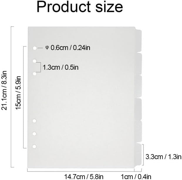 A5 binder dividers