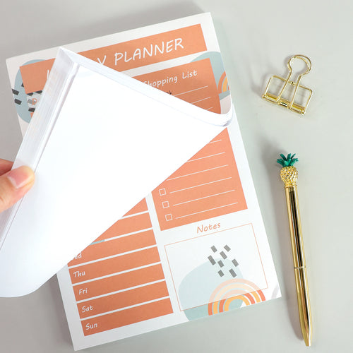 Custom Logo Desk Planning Tear Off Notepad A5 Planner Notepad With Weekly Schedule