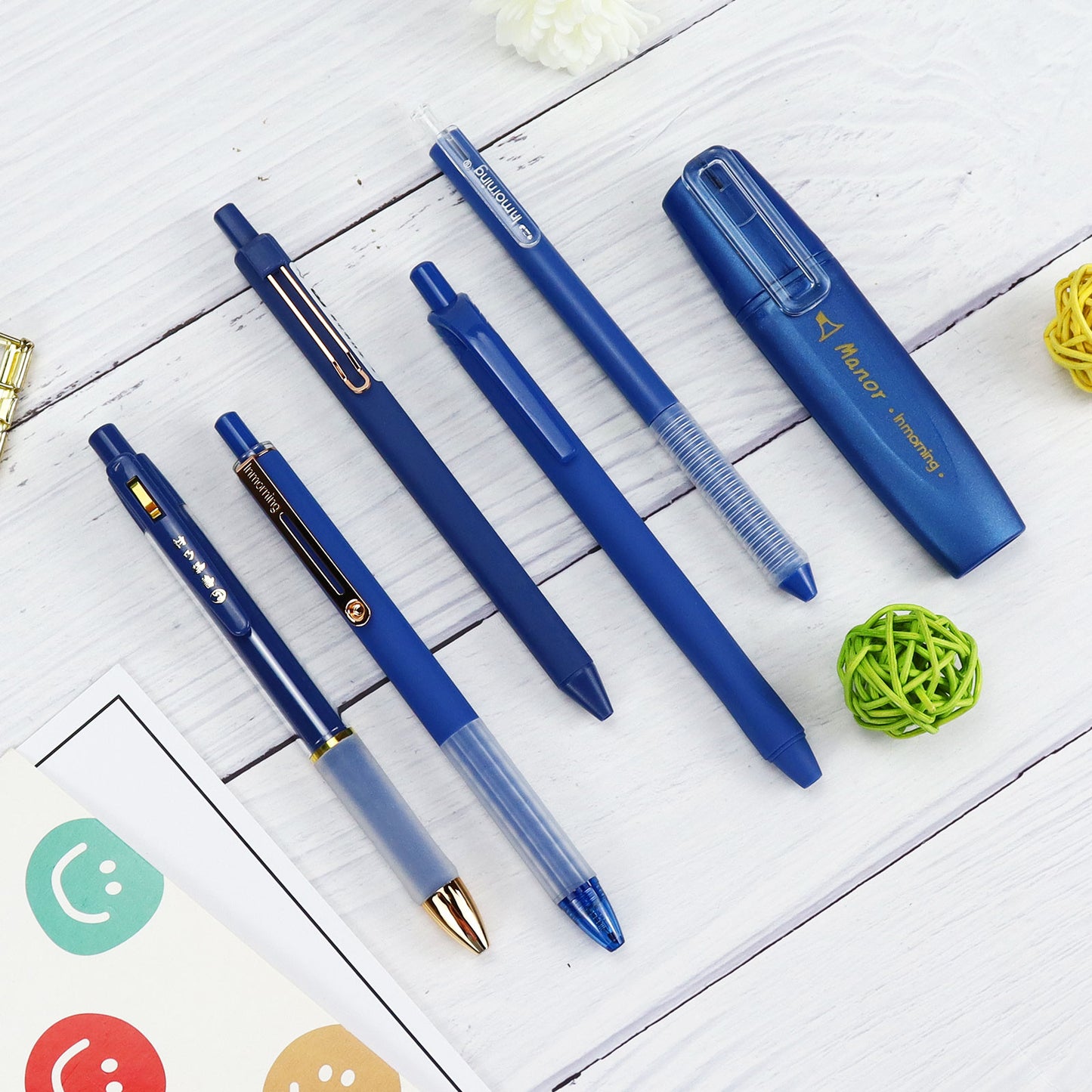 5PCS Gel Pen And Highlighter Pen Set