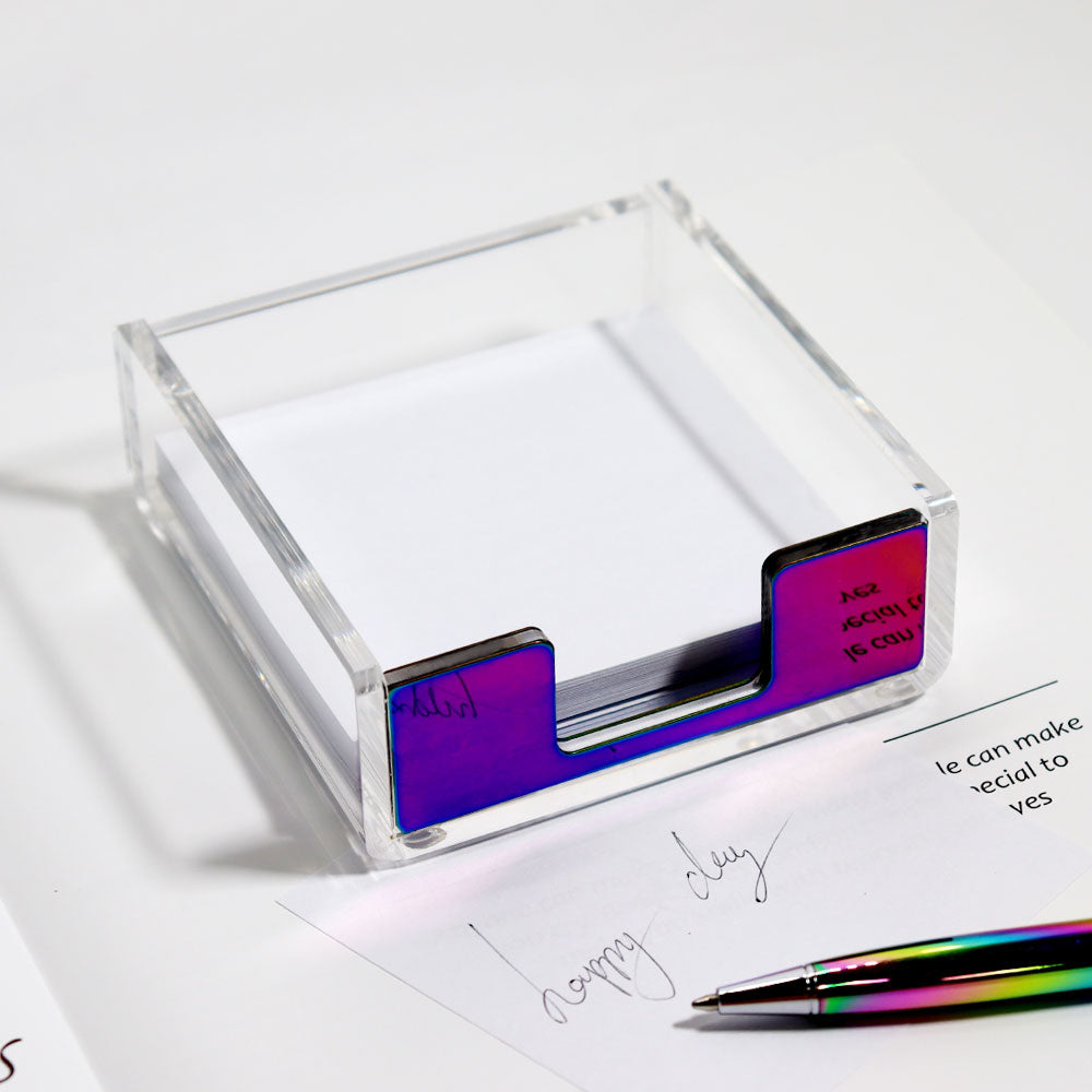 Rainbow Acrylic Sticky Notes Memo Pad Holder