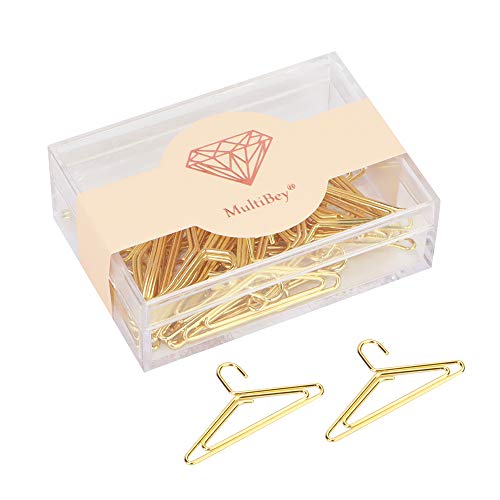 Hanger Shape Gold Paper Clips (30PCS/Box)