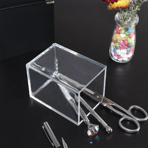 Girl cosmetic accessories makeup brush cup office acrylic transparent pen holder