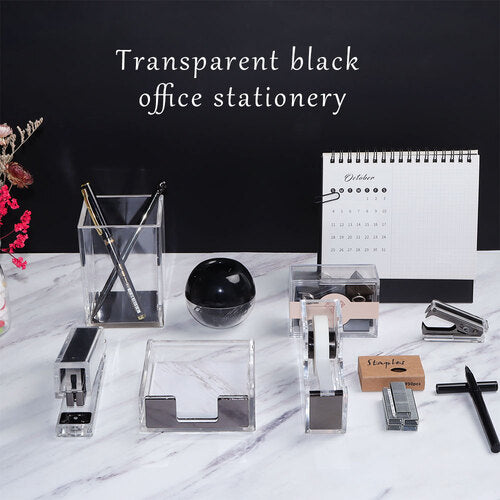 Acrylic Black Desk Oragnizer Set(8PC)