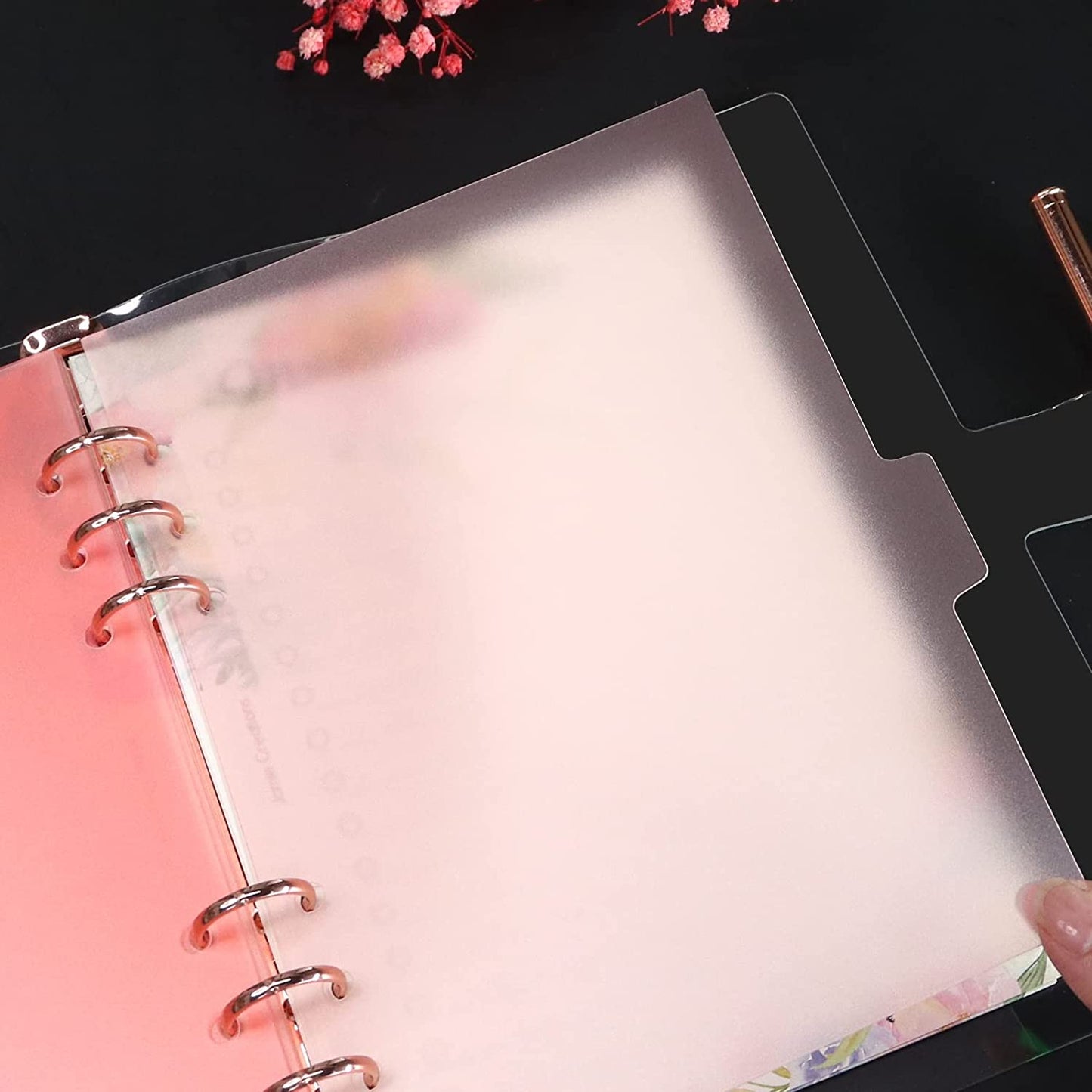 Peach Pink Frosted A5 Tab Dividers