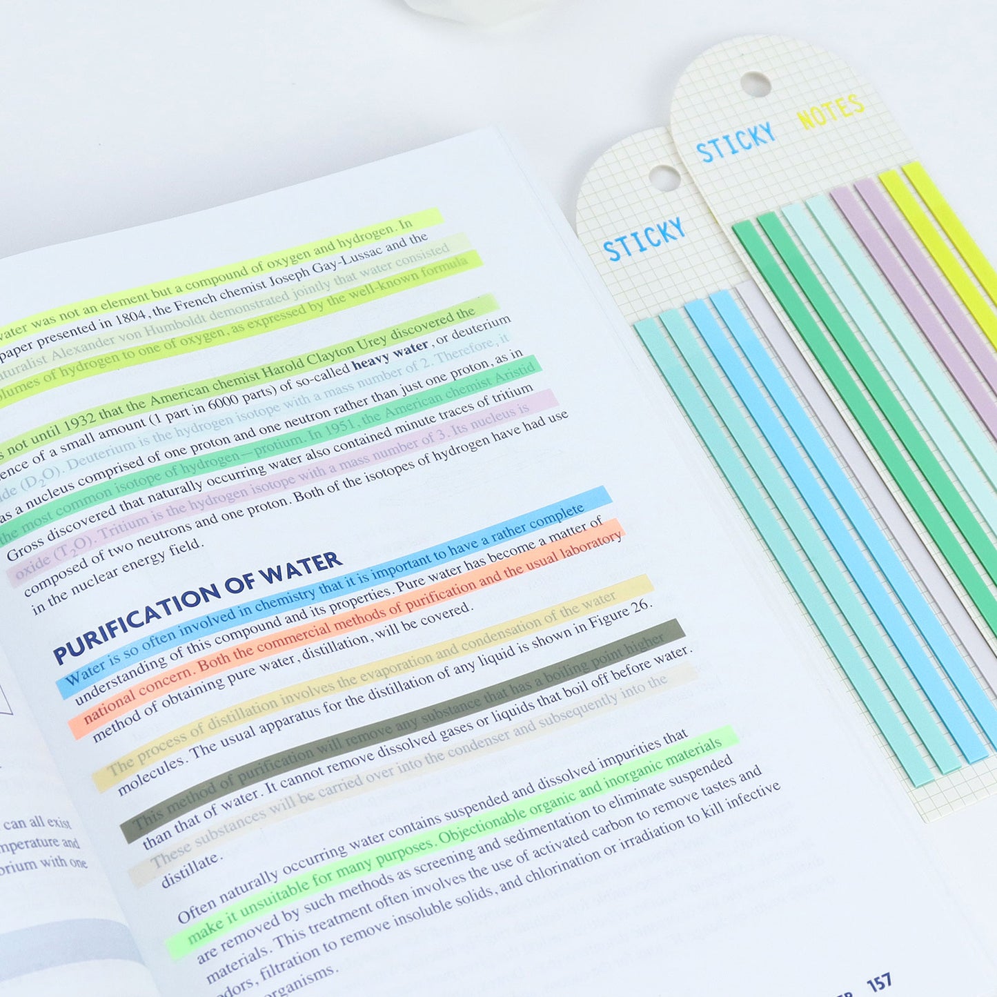 800 Sheets Rainbow Transparent Highlighter Strips