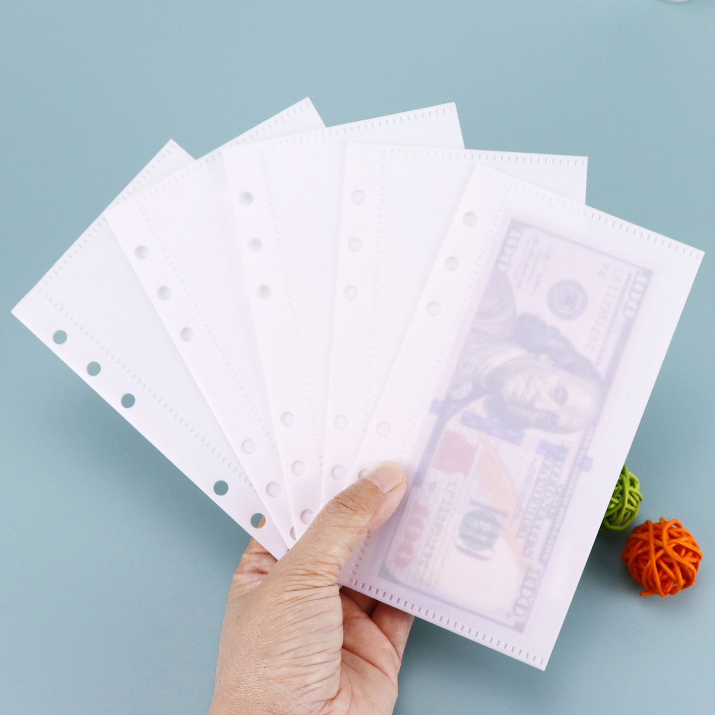 Plastic A6 Cash envelopes 5pcs per set